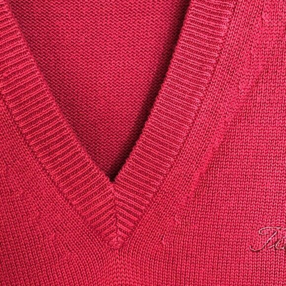 Vintage Titleist Men's Cotton Sweater Vest Extra Large Cranberry Red Golf Vest - Picture 2 of 7